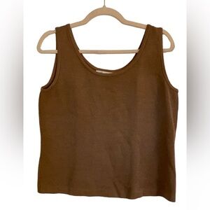 St. John / Santana knit tank brown  sweater shell sleeveless top small S
